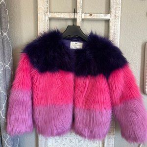 Sz 10 Like New Diane von Furstenberg (DVF) Girl's Faux Fur Jacket: Size 10